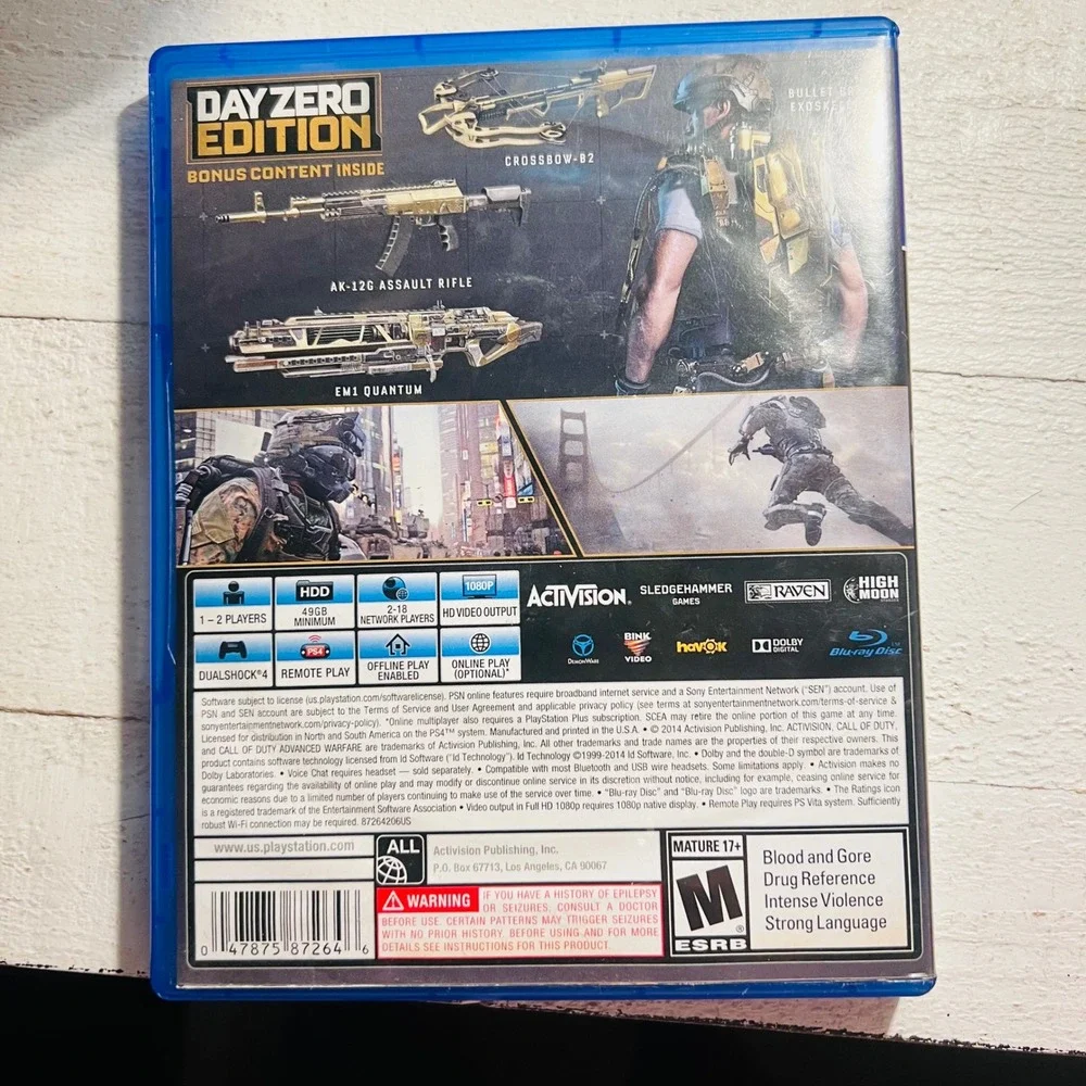 Call of Duty Advanced Warfare Day Zero Edition PS4 PlayStation 4 COD Game Disc